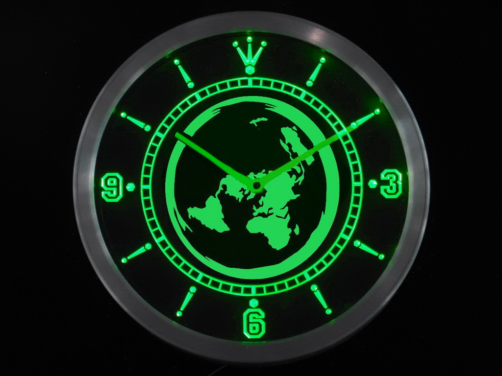 A Flat Earth Led Neon Round Clock